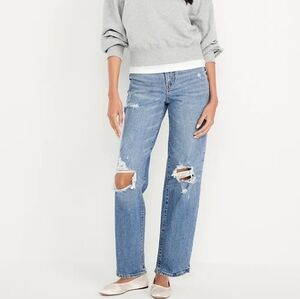 Classic Blue Distressed Women Jeans- PETITE